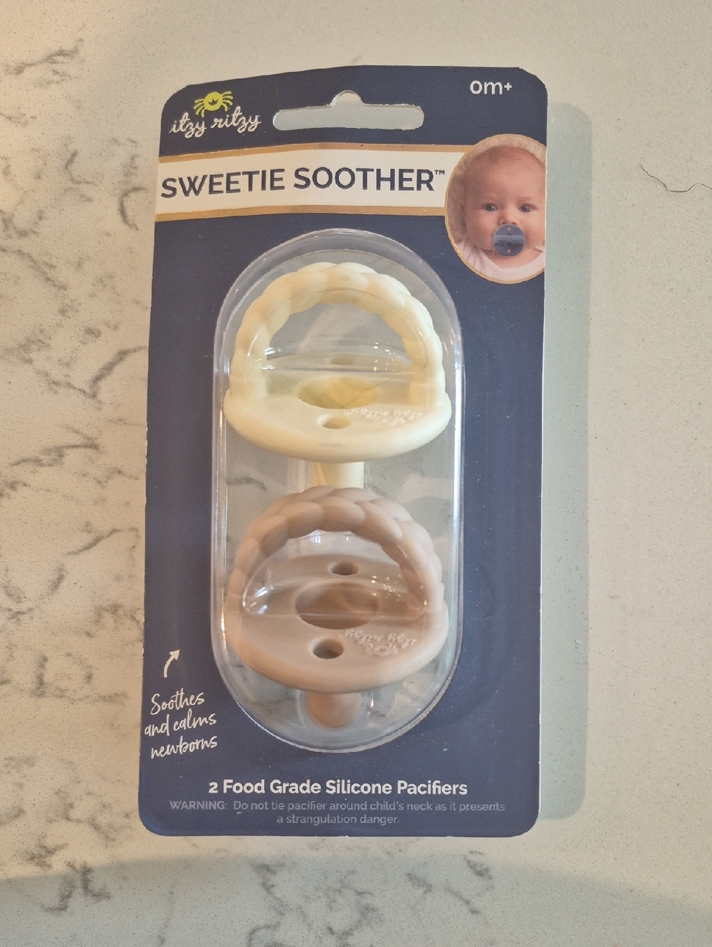 Itzy Ritzy Sweetie Soother Silicone Pacifiers - Cream & Tan